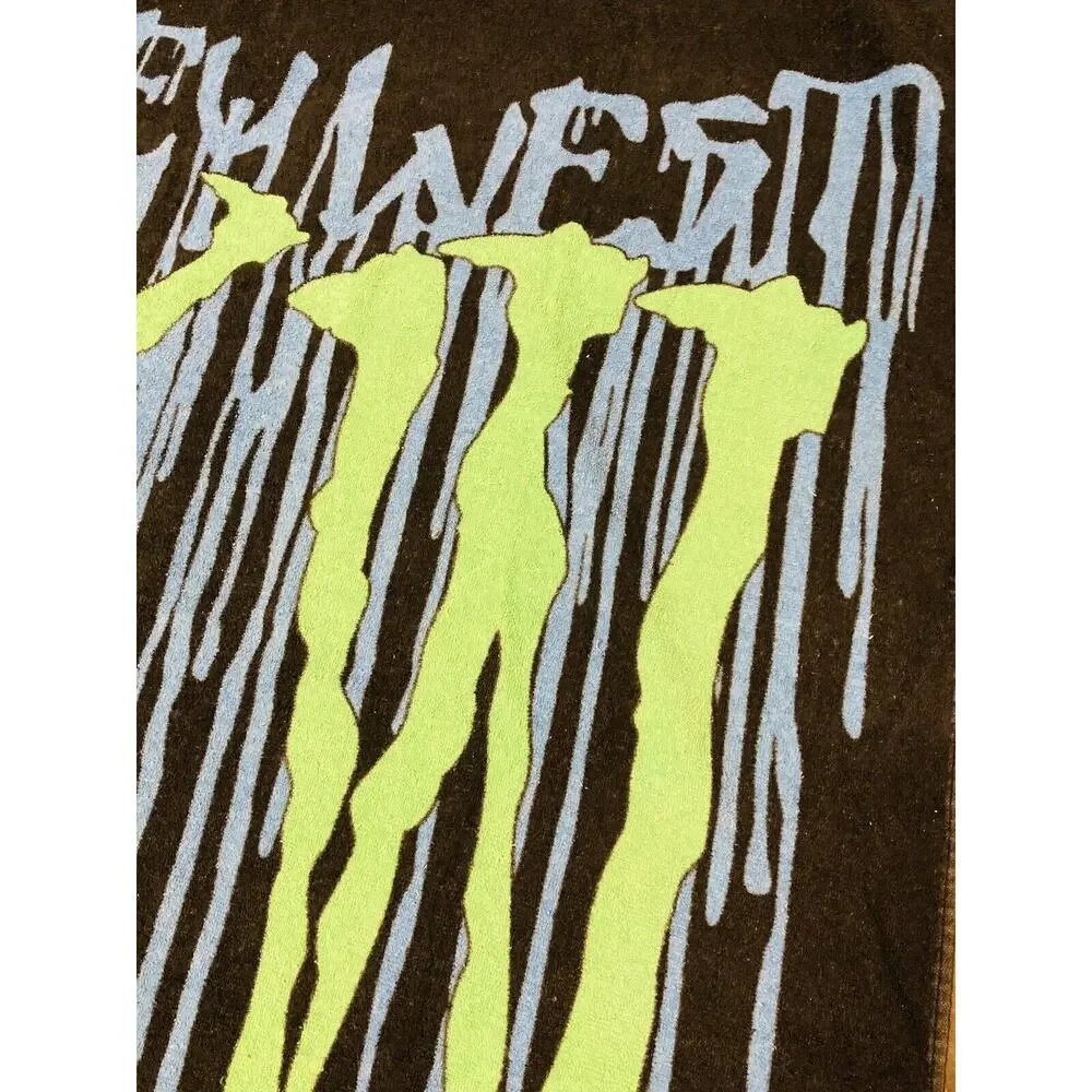 Vintage FLORIDA Beach Towel Key West Creepy Black Green 100% Cotton Event Souven